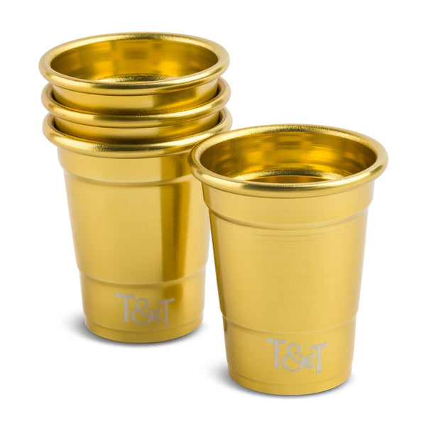 Thyme & Table Party Shot Glasses, 2 oz, 4-Piece Set, Gold EasyOptionXY LLC