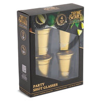 Thyme & Table Party Shot Glasses, 2 oz, 4-Piece Set, Gold EasyOptionXY LLC