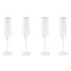 Thyme & Table 4-Piece Scalloped Champagne Flute Glass Set EasyOptionXY LLC