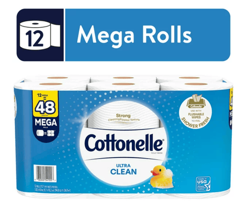 Cottonelle Ultra Clean Toilet Paper, 12 Mega Rolls EasyOptionXY LLC