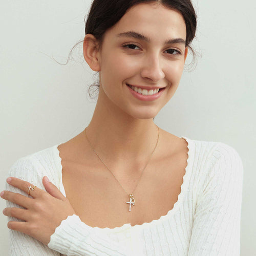 We Will be With You Cross Ichthys Necklace vanimy