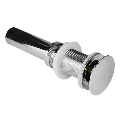 Bathroom Sink Overflow Pop Up Drain Assembly w/ Lift Rod, Chrome Plated