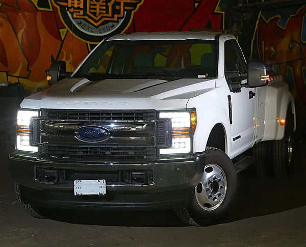 AlphaRex 17-19 Ford Super Duty NOVA-Series LED Projector Headlights Jet Black