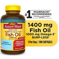 Nature Made Burp Less Ultra Omega 3 Fish Oil; 1400 mg Softgels; 100 Count EasyOptionXY LLC