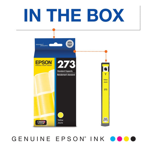 EPSON 273 Claria Ink Standard Capacity Yellow Cartridge (T273420-S) Works with Expression Premium XP-520, XP-600, XP-610, XP-620, XP-800, XP-810, XP-820 EasyOptionXY LLC