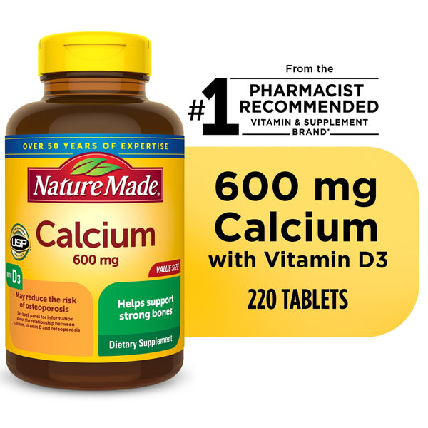 Nature Made Calcium 600 mg with Vitamin D3 Tablets; 220 Count EasyOptionXY LLC