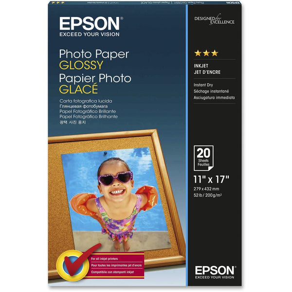 Glossy Photo Paper, 9.4 mil, 11 x 17, Glossy White, 20/Pack EasyOptionXY LLC