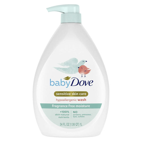 Baby Dove Sensitive Skincare Liquid Body Wash Fragrance Free Moisture, Hypoallergenic, 34 oz EasyOptionXY LLC