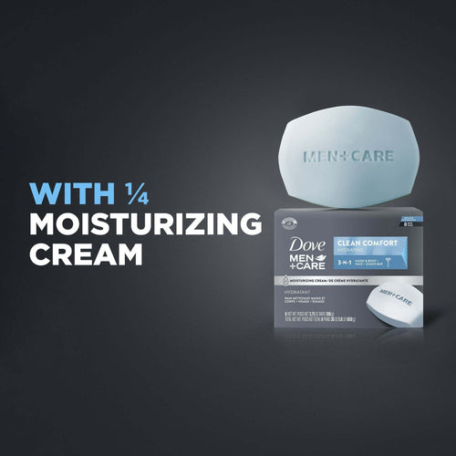 Dove Men+Care Body + Face Bar Mild Formula All Skin Type, Clean Comfort, 3.75 oz (8 Bars) EasyOptionXY LLC