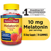 Nature Made Melatonin 10mg Per Serving Gummies; Dietary Supplement; 70 Count EasyOptionXY LLC