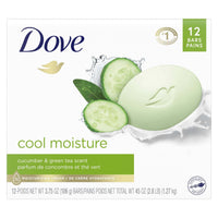 Dove Cool Moisture Gentle Beauty Bar Soap All Skin Type, Cucumber and Green Tea, 3.75 oz (12 Bars) EasyOptionXY LLC