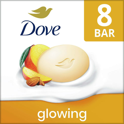 Dove Moisturizing Gentle Beauty Bar Soap for All Skin Type Glowing Mango & Almond Butter, 3.75 oz (8 Bars) EasyOptionXY LLC