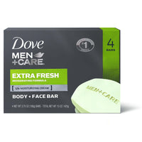 Dove Men+Care Body + Face Bar Invigorating Formula, Extra Fresh, 3.75 oz (4 Bars) EasyOptionXY LLC