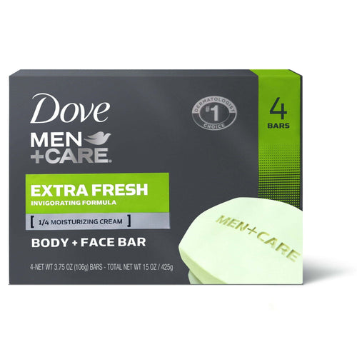 Dove Men+Care Body + Face Bar Invigorating Formula, Extra Fresh, 3.75 oz (4 Bars) EasyOptionXY LLC