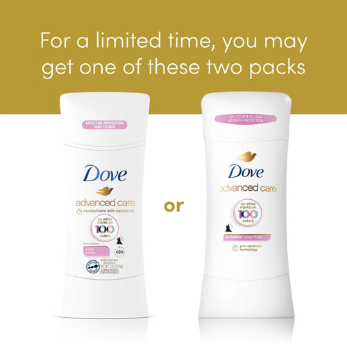 Dove Advanced Care Long Lasting Women's Antiperspirant Deodorant Stick Invisible, 2.6 oz Twin Pack EasyOptionXY LLC