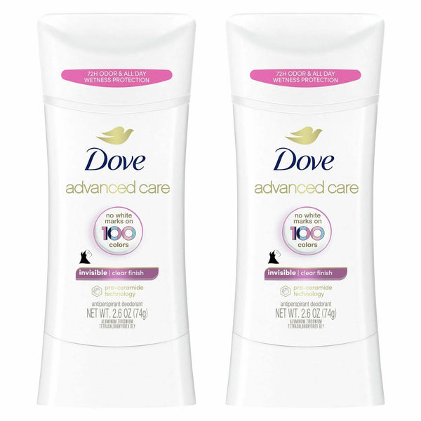 Dove Advanced Care Long Lasting Women's Antiperspirant Deodorant Stick Invisible, 2.6 oz Twin Pack EasyOptionXY LLC