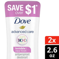 Dove Advanced Care Long Lasting Women's Antiperspirant Deodorant Stick Invisible, 2.6 oz Twin Pack EasyOptionXY LLC