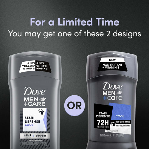 Dove Men+Care Stain Defense Long Lasting Men's Antiperspirant Deodorant Stick Cool, 2.7 oz Twin Pack EasyOptionXY LLC