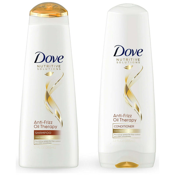 Dove Nutritive Solutions Shampoo and Conditioner Anti-Frizz Oil Therapy 12 oz, 2 count EasyOptionXY LLC