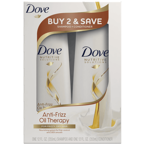 Dove Nutritive Solutions Shampoo and Conditioner Anti-Frizz Oil Therapy 12 oz, 2 count EasyOptionXY LLC