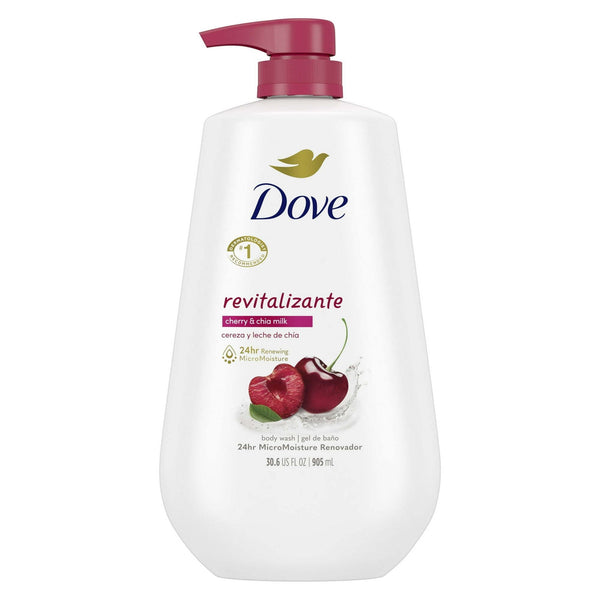 Dove Moisturizing Gentle Women's Body Wash with Pump All Skin Type, Revitalizante Cherry & Chia Milk, 30.6 oz EasyOptionXY LLC