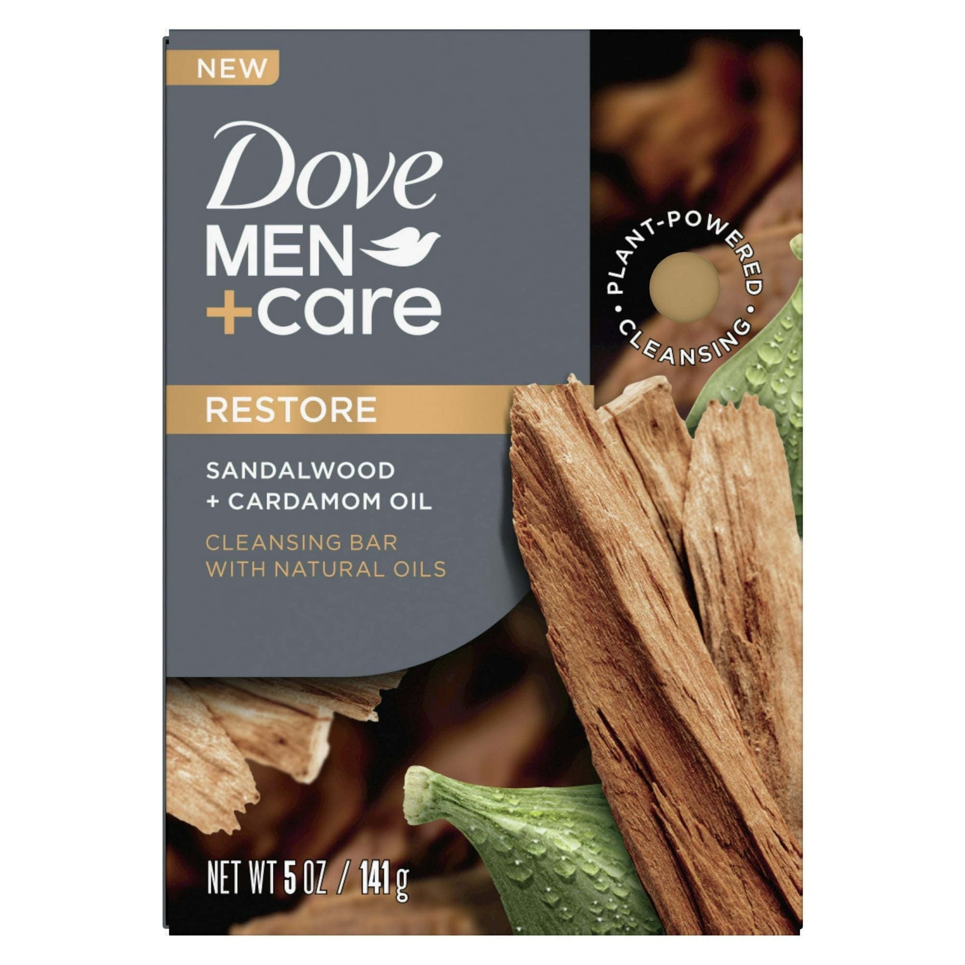 Dove Men+Care 4-in-1 Plant-Based Cleansing Hair, Body, Face & Shaving Bar Soap, Sandalwood + Cardamom Oil, 5 oz EasyOptionXY LLC