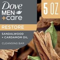 Dove Men+Care 4-in-1 Plant-Based Cleansing Hair, Body, Face & Shaving Bar Soap, Sandalwood + Cardamom Oil, 5 oz EasyOptionXY LLC