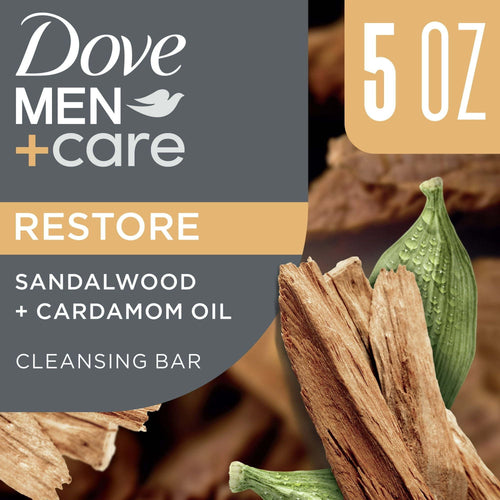 Dove Men+Care 4-in-1 Plant-Based Cleansing Hair, Body, Face & Shaving Bar Soap, Sandalwood + Cardamom Oil, 5 oz EasyOptionXY LLC