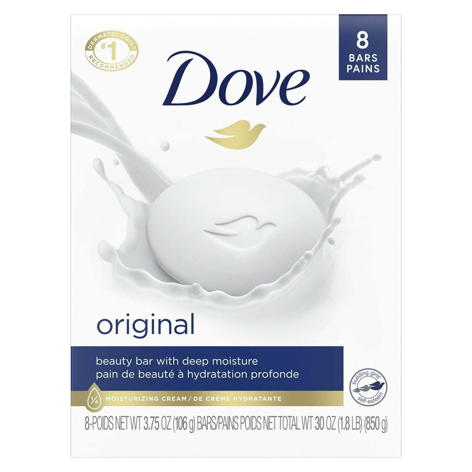 Dove Original Deep Moisturizing Beauty Bar Soap All Skin Type, Unscented, 3.75 oz (8 Bars) EasyOptionXY LLC