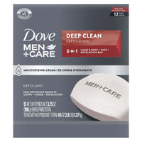 Dove Men+Care 3-in-1 Hand & Body + Face + Exfoliation Bar for Dry Skin, Deep Clean, 3.75 oz (12 Bars) EasyOptionXY LLC