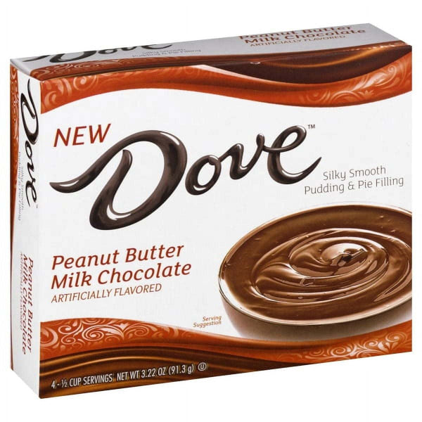 Dove Peanut Butter Milk Chocolate Instant Pudding Mix and Pie Filling, 4 Servings, 3.22 oz Cardboard EasyOptionXY LLC