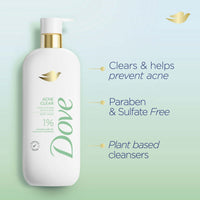 Dove Acne Clear Women's Body Wash with 1% Salicylic Acid for Acne Prone Skin, 18.5 oz EasyOptionXY LLC