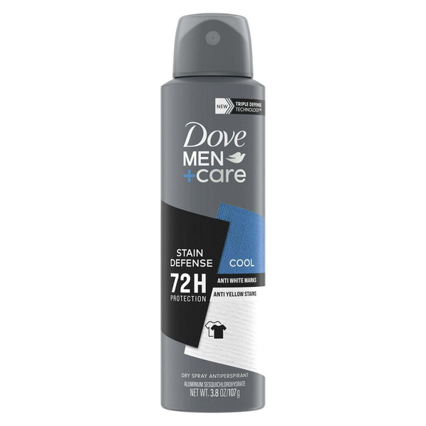 Dove Men+Care Stain Defense Long Lasting Antiperspirant Deodorant Dry Spray Twin Pack, Cool, 3.8 oz EasyOptionXY LLC