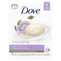 Dove Indulging Gentle Beauty Bar Soap for Dry Skin, Sweet Cream and Peony, 3.75 oz (8 Bars) EasyOptionXY LLC