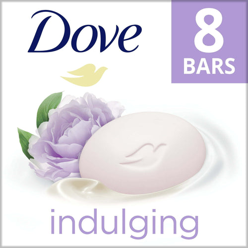 Dove Indulging Gentle Beauty Bar Soap for Dry Skin, Sweet Cream and Peony, 3.75 oz (8 Bars) EasyOptionXY LLC