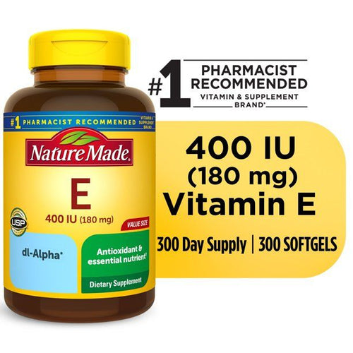 Nature Made Vitamin E 180 mg (400 IU) dl-Alpha Softgels; Dietary Supplement; 300 Count EasyOptionXY LLC