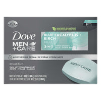 Dove Men+Care 3-in-1 Men's Dry Hand, Body, Face + Shave Bar Relaxing Blue Eucalyptus, 3.75 oz 8 Bars EasyOptionXY LLC
