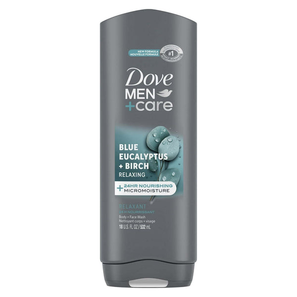 Dove Men+Care Relaxing Hydrating Men's Face & Body Wash, Blue Eucalyptus Birch All Skin, 18 oz EasyOptionXY LLC