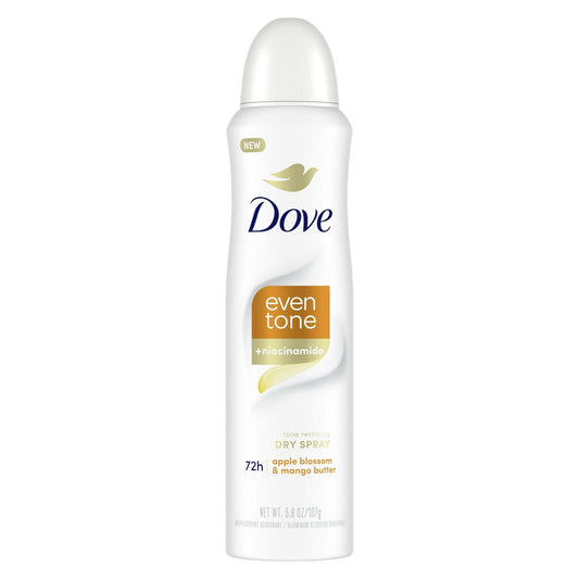Dove Even Tone Women's Antiperspirant Dry Spray, Apple Blossom & Mango Butter, 3.8 oz EasyOptionXY LLC