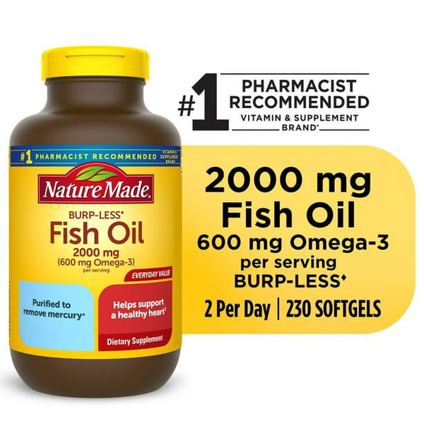 Nature Made Burp Less Fish Oil 2000 mg Per Serving Softgels; 230 Count EasyOptionXY LLC