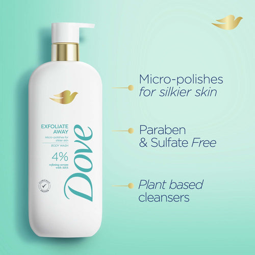 Dove Exfoliate Away Body Wash 4% Refining Serum with AHA All Skin Type, 18.5 oz EasyOptionXY LLC