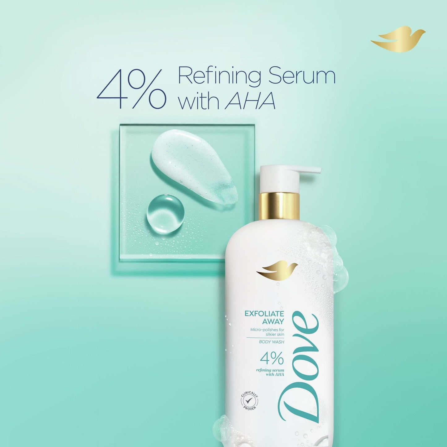 Dove Exfoliate Away Body Wash 4% Refining Serum with AHA All Skin Type, 18.5 oz EasyOptionXY LLC