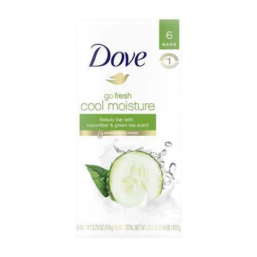 Dove Cool Moisture Cucumber And Green Tea Beauty Bar 22.50 oz 6 Bars EasyOptionXY LLC