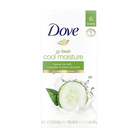 Dove Cool Moisture Cucumber And Green Tea Beauty Bar 22.50 oz 6 Bars