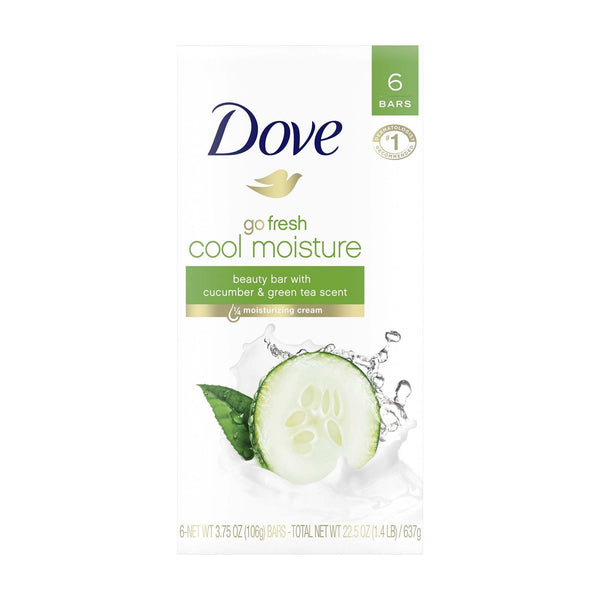 Dove Cool Moisture Cucumber And Green Tea Beauty Bar 22.50 oz 6 Bars EasyOptionXY LLC