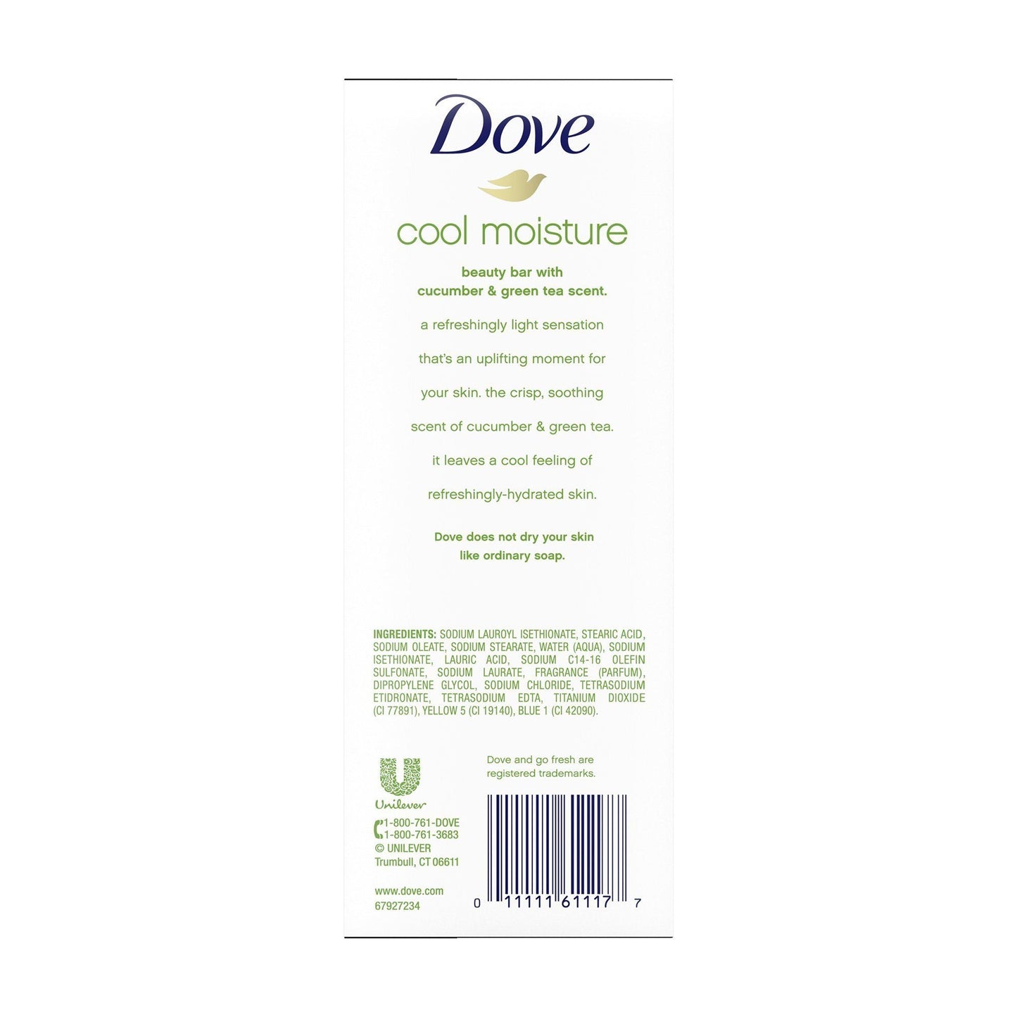 Dove Cool Moisture Cucumber And Green Tea Beauty Bar 22.50 oz 6 Bars