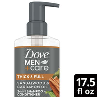 Dove Men+Care 2-in-1 Men's Shampoo + Conditioner, Sandalwood & Cardamom Oil All Hair Type, 17.5 oz EasyOptionXY LLC