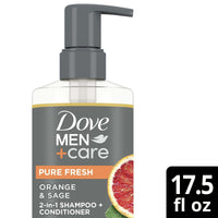 Dove Men+Care 2-in-1 Shampoo + Conditioner Pure Fresh Orange & Sage, 17.5 oz EasyOptionXY LLC