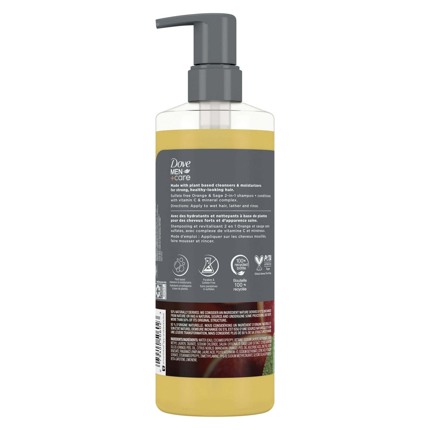 Dove Men+Care 2-in-1 Shampoo + Conditioner Pure Fresh Orange & Sage, 17.5 oz EasyOptionXY LLC