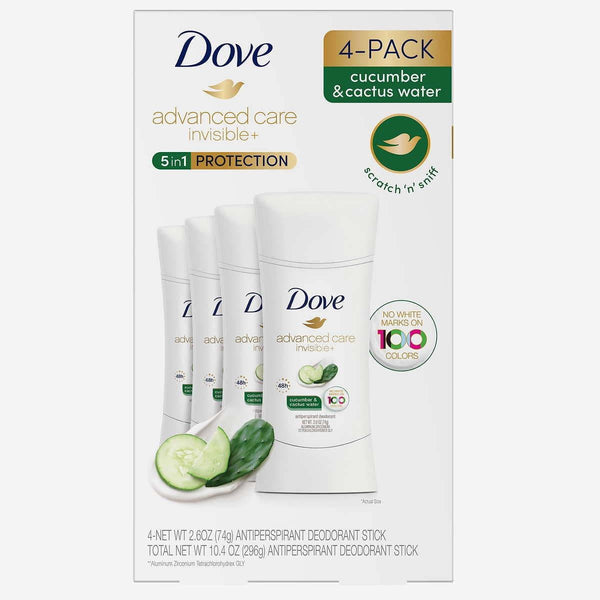 Dove Advanced Care Invisible+ Antiperspirant Deodorant 2.6 Ounce (Pack of 4) EasyOptionXY LLC